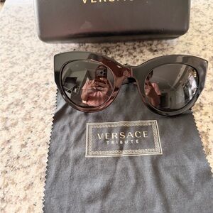 Versace Black Cat-Eye Tribute Sunglasses